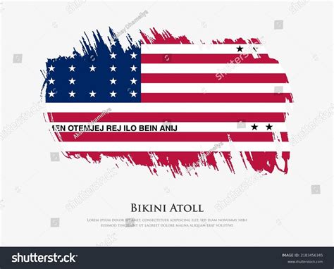 Creative Textured Flag Bikini Atoll Brush Stock Vector Royalty Free