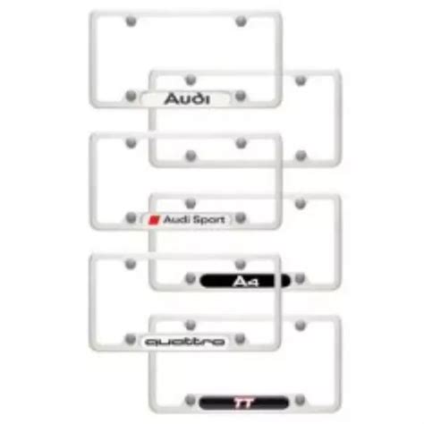 2000 2024 Audi Slimline License Plate Frame With Audi Rings Polished Zaw 071 801 B Audi Usa