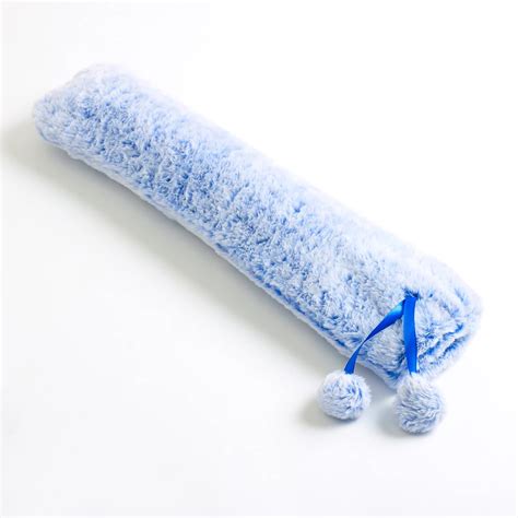 Luxury Hot Water Bottle With Faux Fur Cover Soft Fluffy Long Cosy Fleece 1 8L Capacity Sky