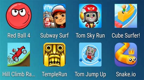 Red Ball 4 Subway Surfers Tom Sky Run Cube Surfer Hill Climb Racing