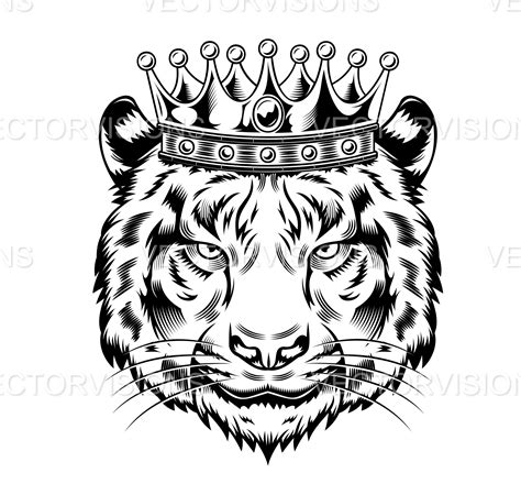 Tiger Crown Svg Tiger King Svg Royal Tiger Svgvector Cut File For