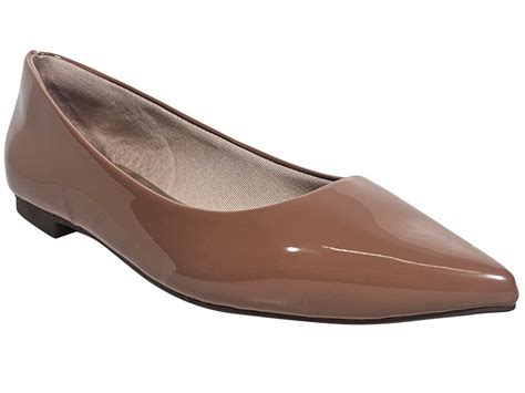 Sapatilha Verniz Nude Tradicional Bico Fino Sapatos Femininos Ana Kross