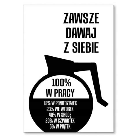 Prezent Metalowa Blacha Plakat Poster Napis Do Pracy Biura Humor Kawa