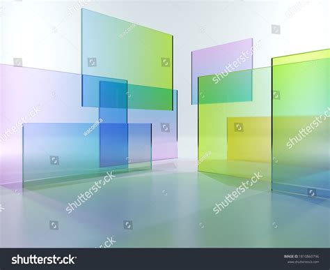 3d Render Abstract Geometric Background Translucent Stock Illustration