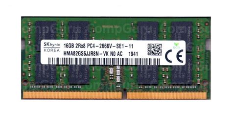 Ноутбучная оперативная память Hynix DDR4 16GB 2666MHz SO-DIMM 2Rx8 PC4 ...