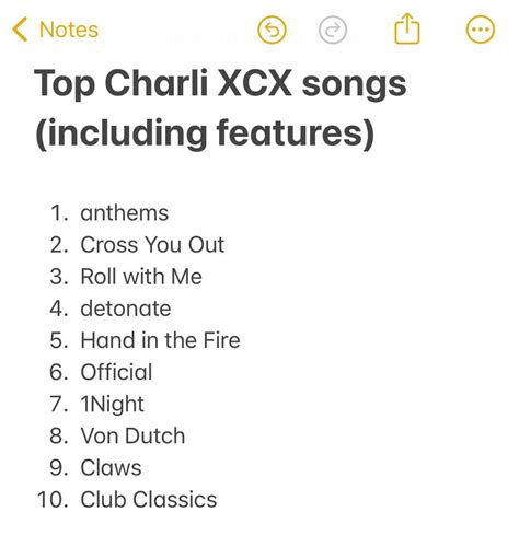 My top 10 atm 🙌🏼 : r/charlixcx