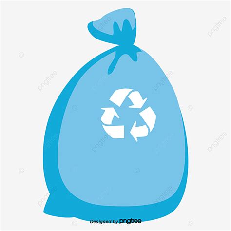 Bolsa De Basura Azul De Dibujos Animados PNG Elemento Dibujos