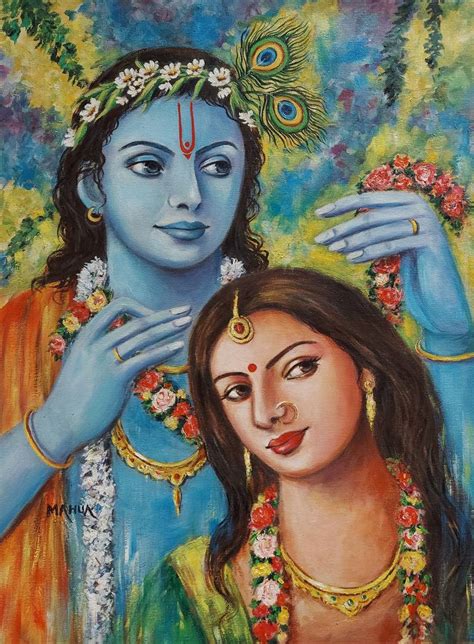 Radha Krishna 2 Painting By Mahua Pal Saatchi Art