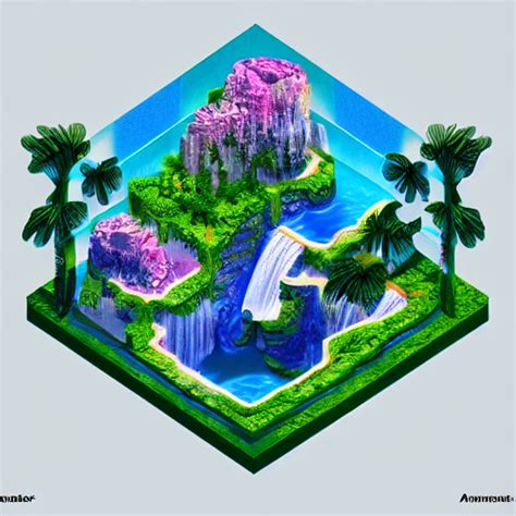 KREA AI Isometric Webdesign Icon For Paradise Blossoming A