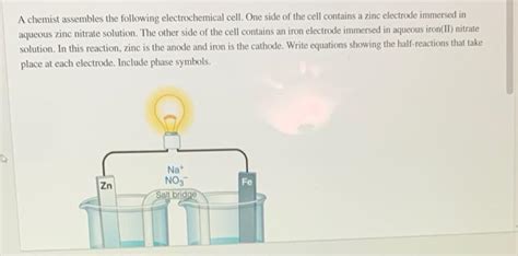 Solved A Chemist Assembles The Following Electrochemical