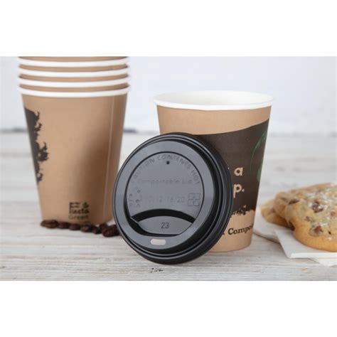 Fiesta Green Compostable Hot Cup Lids 340ml Pack Of 50 Ds055 Buy