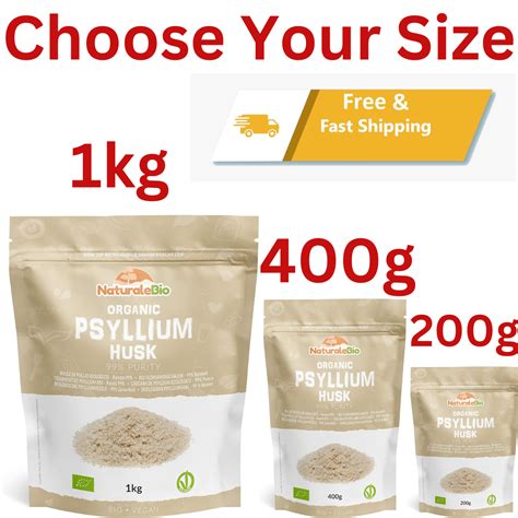 Organic Psyllium Natural Husk Powder Pure Fine Milled Soluble