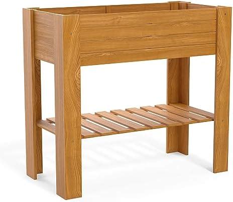 Hochbeet aus Kiefernholz 80 x 88 x 43 5 cm für Balkon Terrasse