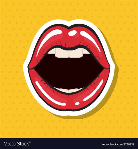 Female mouth icon pop art design graphic Vector Image