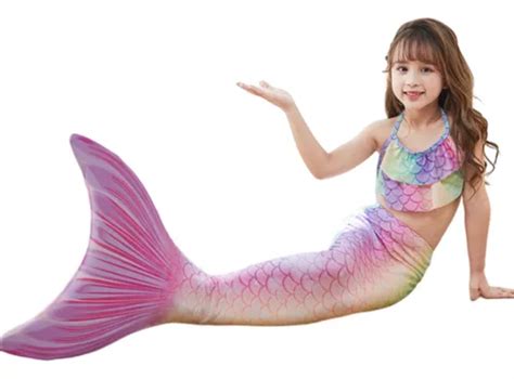 Ni A Piezas Bikini Traje De Ba O Ni Os Dise O Cola Sirena Meses Sin Inter S