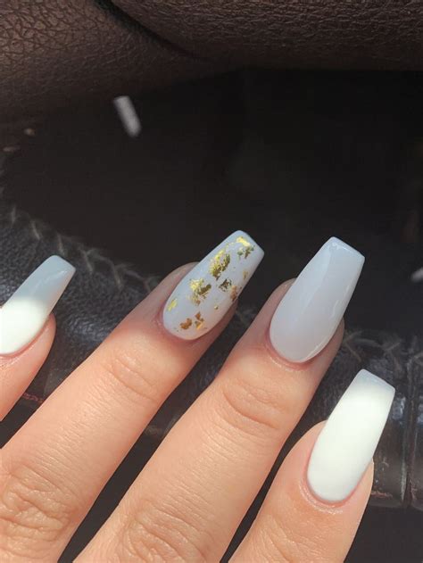 Basic White Nails White Nails With Gold Gold Nails White Nails