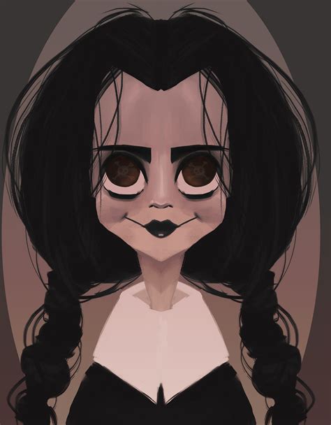 Wednesday Addams Cartoon Wallpaper