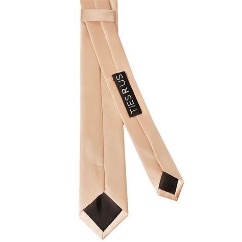 Plain Nude Satin Skinny Mens Tie