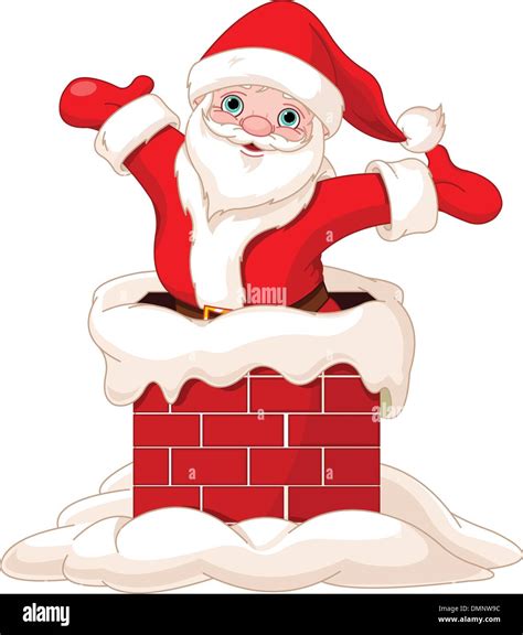 Santa Claus Jumping From Chimney Stock Vector Image And Art Alamy