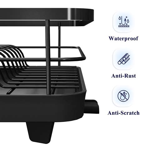 Kitsure W X L Black Kitsure Dish Drying Rack Space Saving Dish