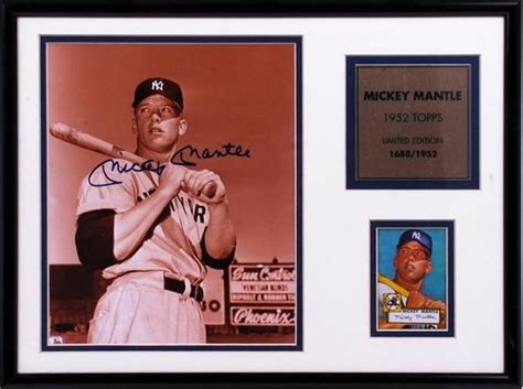 Mickey Mantle Autographed Limited Edition Framed Display 1688 1952