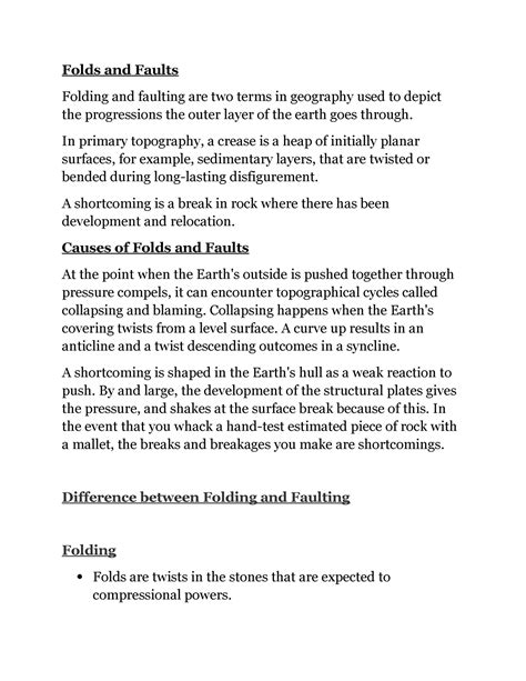 Folds and Faults - Folds and Faults Folding and faulting are two terms ...