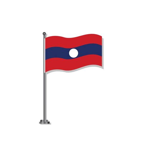 Ilustra O Do Modelo De Bandeira Do Laos Vetor Premium