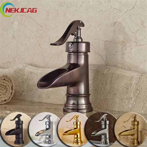 Buy Best Quality Waterfall Spout Short Basin Faucet Bathroom One Handle Vessel