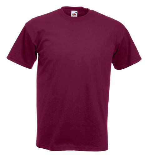 Fruit Of The Loom Burgundy 100 Cotton T Shirt The Kit Crew