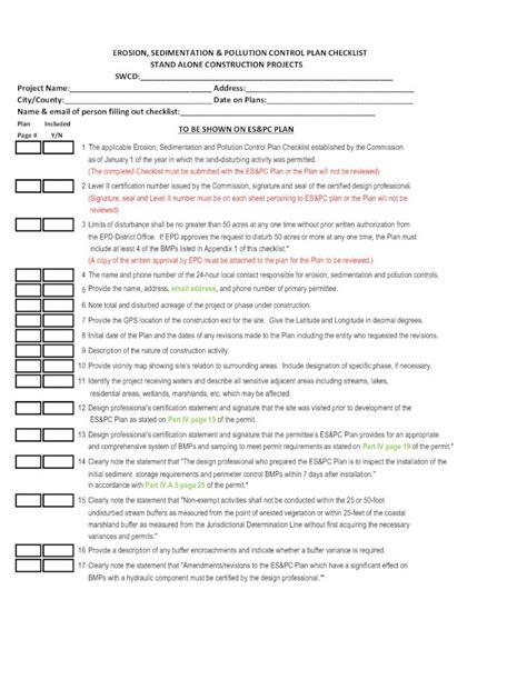 (PDF) EROSION, SEDIMENTATION & POLLUTION CONTROL PLAN CHECKLIST EROSION ...