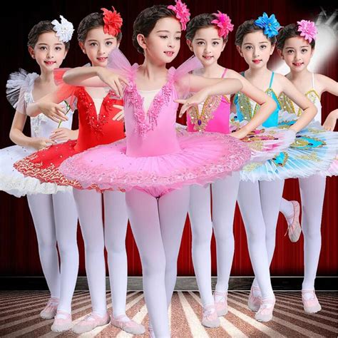 Kids Professional Sequined Swan Lake Ballet dance tutu dress Child ...