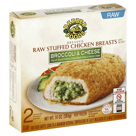 Barber Foods The Original Breaded Raw Stuffed Chicken Breasts Broccoli