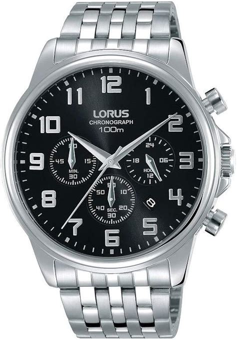 Lorus Mens Chronograph Quartz Watch With Stainless Steel Strap Rt Gx