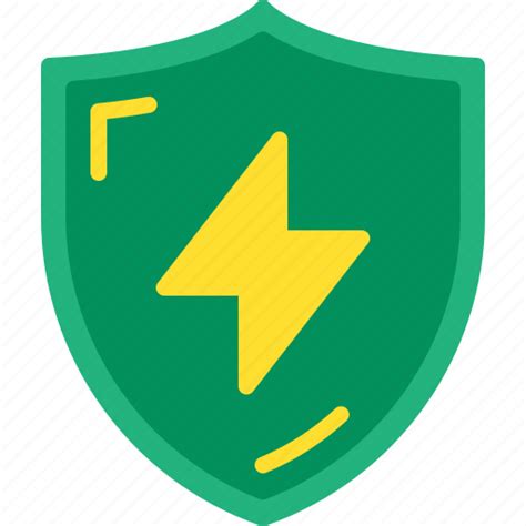 Electric Energy Flash Protection Shield Icon