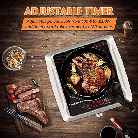 Techwood Hot Plate Electric Stove Single Burner Countertop Infrared Ceramic Cooktop 1500W Timer