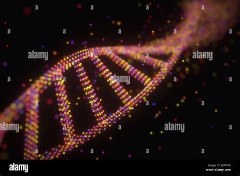 3D Darstellung Bunte DNA Molekül Konzept Bild einer Struktur des