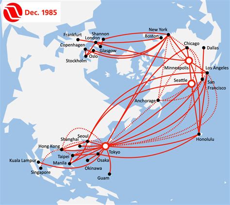 Maps of Northwest’s Boeing 747 routes over the years – Northwest ...