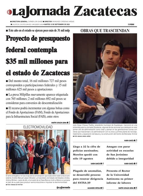 La Jornada Zacatecas 13 De Septiembre De 2022 By La Jornada Zacatecas