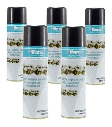 5x Lubrificante Corrente Graxa Liquida Molysil Moto Spray