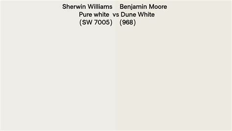 Sherwin Williams Pure White SW 7005 Vs Benjamin Moore Dune White 968