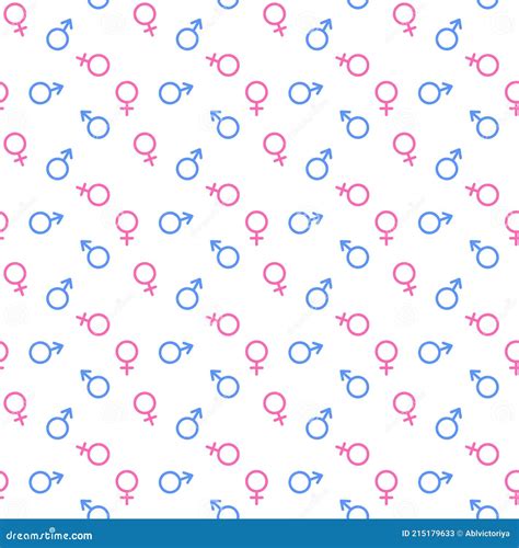 Gender Seamless Pattern Male And Female Sex Symbols Mars And Venus Signs Stock Vector