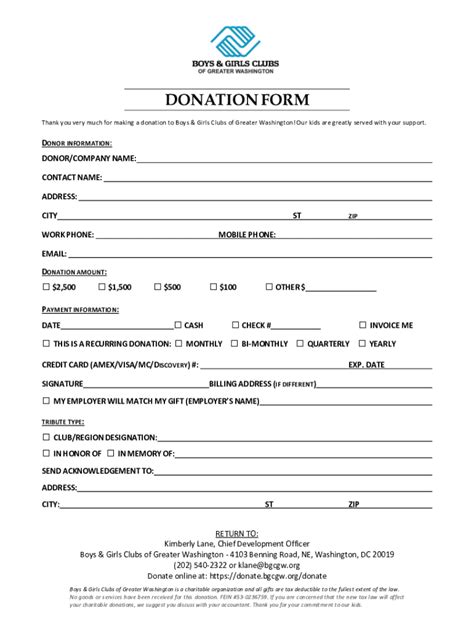 Fillable Online In Kind Donation Form Fax Email Print Pdffiller