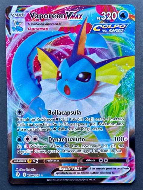 Pokemon Vaporeon Vmax Full Art Evoluzioni Eteree Ita Nm