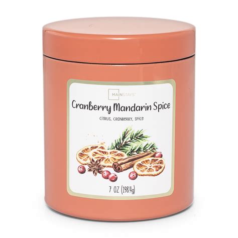 Mainstays Scented Single Wick Tin Candle Cranberry Mandarin Spice 7