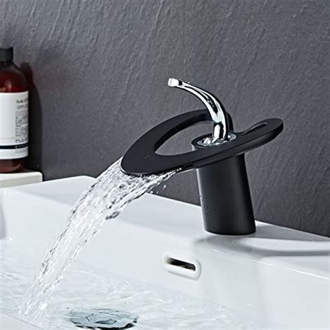 Waterfall Basin Taps Bathroom Mixer Sink Tap Black Single Lever Hot And Cold Mixer Monobloc Taps