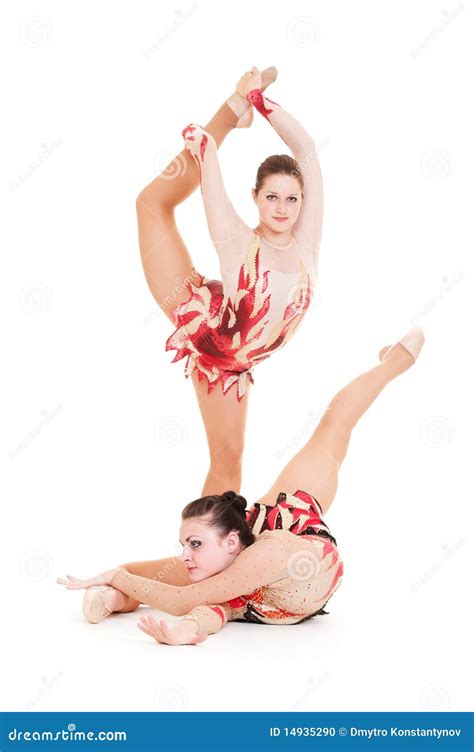 Portrait Of Two Flexible Beautiful Gymnasts Stock Photo - Image of ...