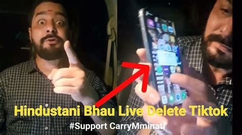 Carryminati Hindustani Bhau Live Delete Tiktok Supporting