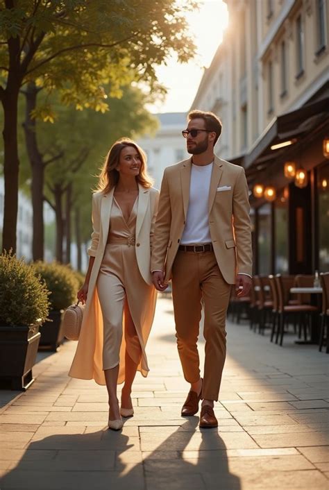 Estilo Pareja Elegante Tonos Nude AG Glamour In Couple Outfits Matching Couple Outfits
