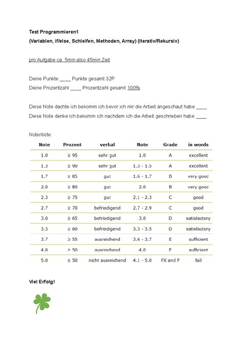 Probeklausur Winter Fragen Test Programmieren Variablen