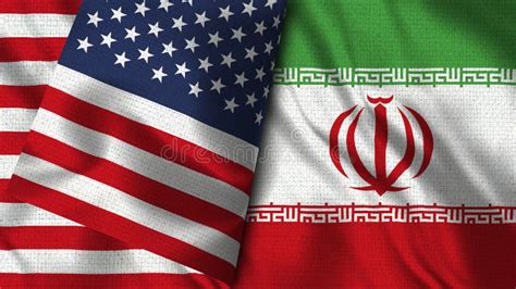 Iran And Usa Flag 3D Illustration Two Flag Stock Illustration